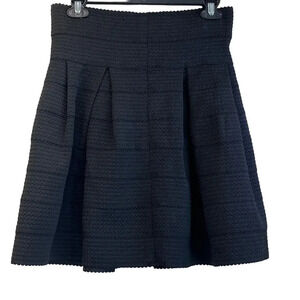 H&M Womens Black Pull-on Elastic Waist Skirt Office Wear Feminine